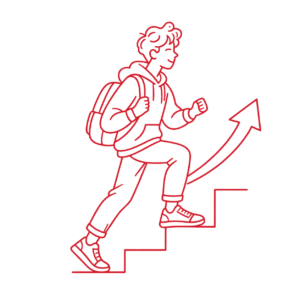 Joven subiendo escaleras