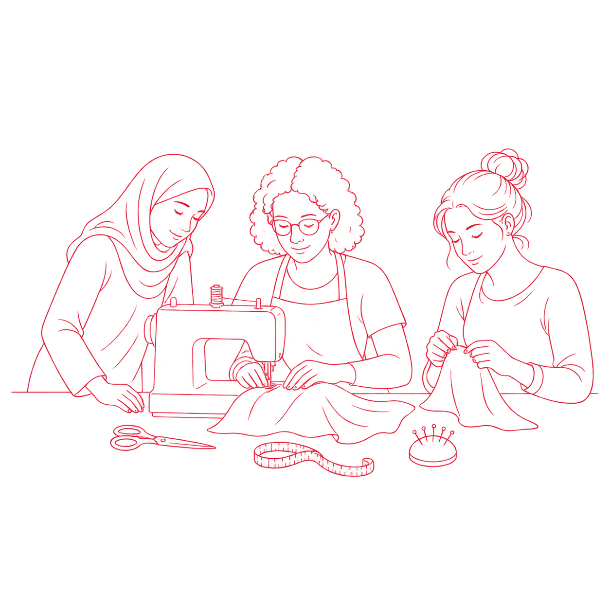 Mujeres cosiendo